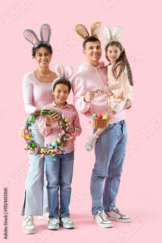 Happy family in bunny ears ...