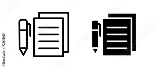Agreement icon in black color for website or app.