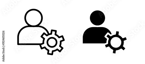 Accountfor banner and packaging design. Vector illustrationtings icon in black color for website or app.