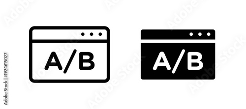 A B test icon in black color for website or app.