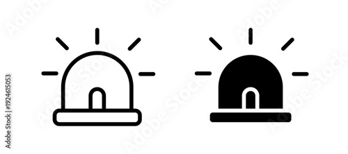 Ambulance siren icon in black color for website or app.