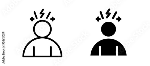 Anxiety icon in black color for website or app.