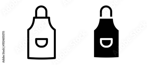 Apron icon in black color for website or app.