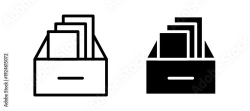 Archive icon in black color for website or app.