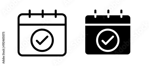 Appointment icon in black color for website or app.