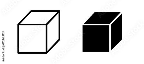 Box icon in black color for website or app.