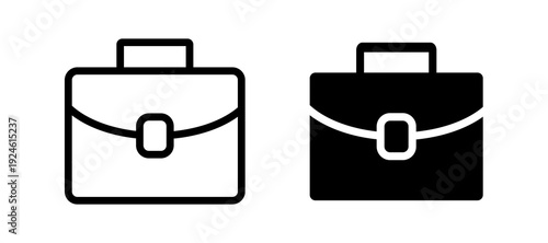 Briefcase icon in black color for website or app.