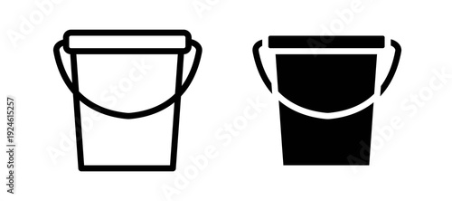 Bucket icon in black color for website or app.