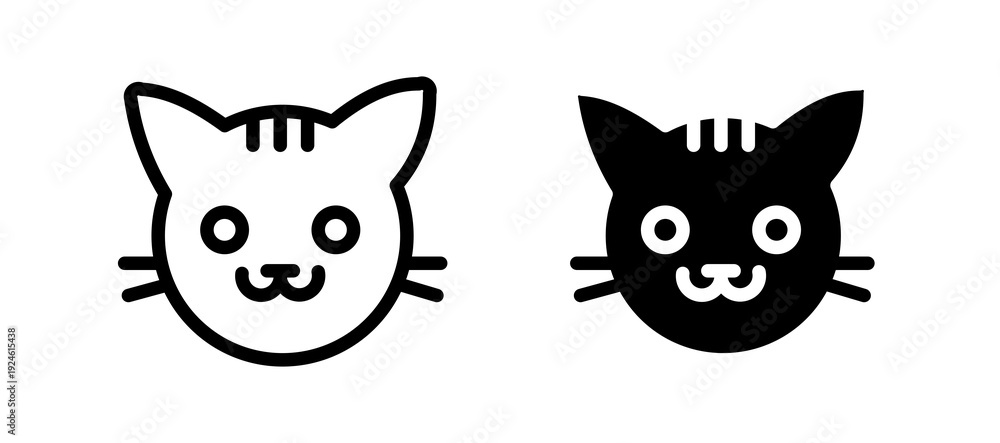 Fototapeta premium Cat icon in black color for website or app.