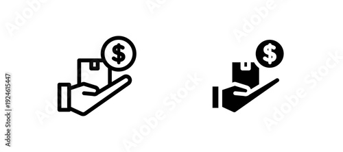 Cash on delivery icon in black color for website or app.