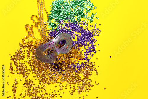 Shiny carnival mask with de...