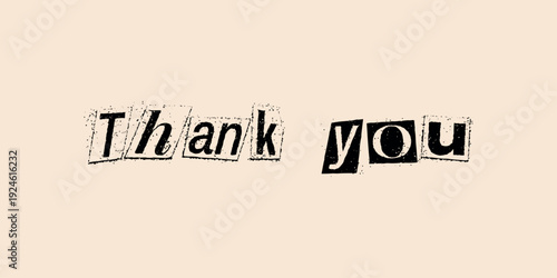 Thank You Bold Distressed Block Typography Vector Design