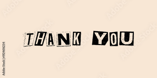 Thank You Bold Distressed Block Typography Vector Design