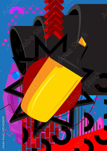 Felt Tip Pen geometrical graphic retro theme background. Minimal geometric elements. Vintage abstract shapes vector illustration.