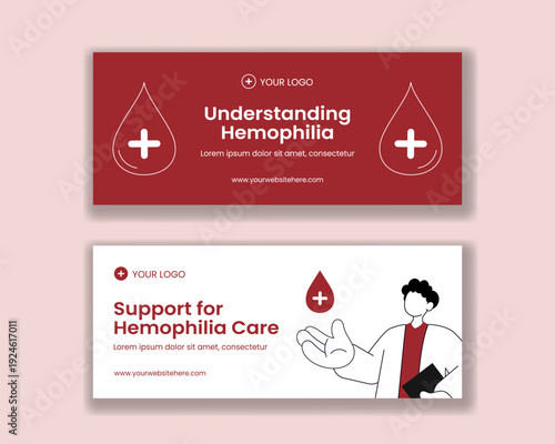 World Hemophilia Day Horizontal Banner Flat Cartoon Hand Drawn Illustration