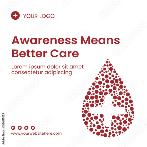 Flat Cartoon Hand Drawn Illustration for World Hemophilia Day Background