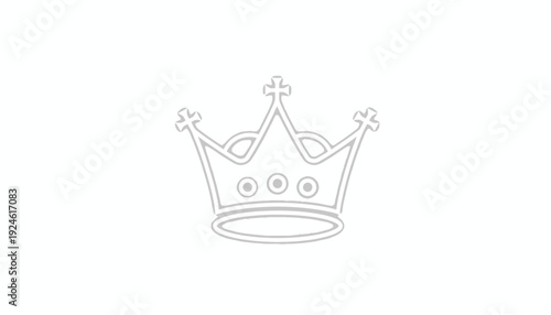 Elegant Crown Icon Outline, Royal Symbol, Luxury and Power Emblem