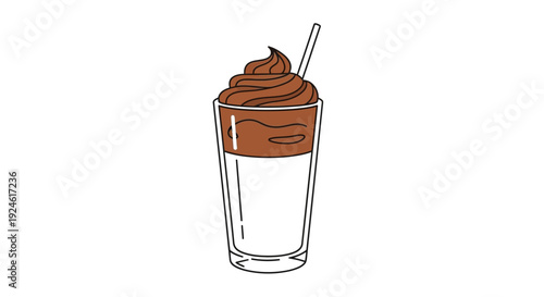 Dalgona Coffee Recipe: Whipped Coffee Drink with Creamy Foam and Straw in Glass