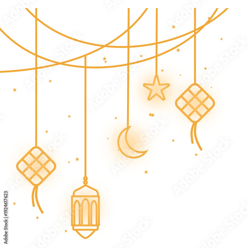 Abstract winter holiday vector illustration featuring a mobile phone with a microphone and cable design framed by festive Christmas ornaments and silhouettes