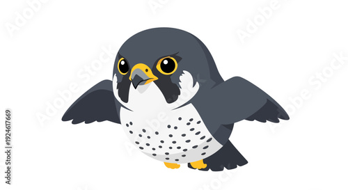 Cute cartoon falcon illustration, vector style graphic for design, isolated
