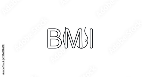 BMI Logo Design, Body Mass Index Concept, Health and Fitness Symbol