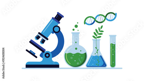 Microscopic biological research and scientific discoveries in a laboratory setting
