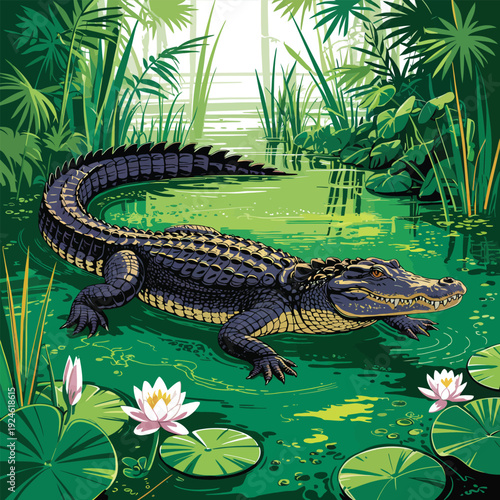 crocodile in the water