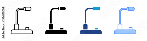 Microphone icon set multiple style collection