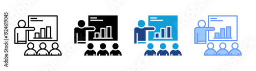 Presentation icon set multiple style collection