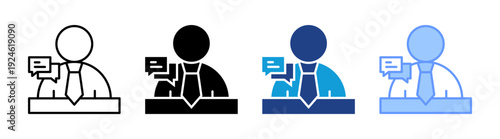 In Person icon set multiple style collection