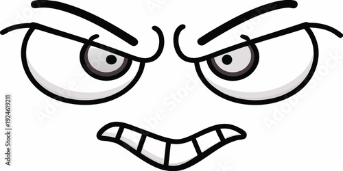 Cartoon eyes and mouth expressing extreme anger and frustration