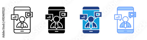 Video Call  icon set multiple style collection