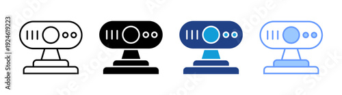 Webcam icon set multiple style collection