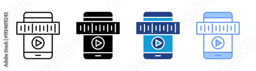 Recorder icon set multiple style collection