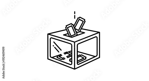 Voting Box with Ballots Being Dropped In - Election Concept