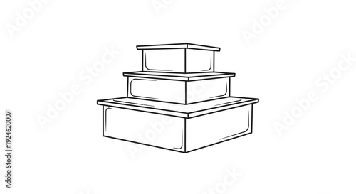 Stacked Display Pedestals, Tiered Platform for Product Showcase, Minimalist Design