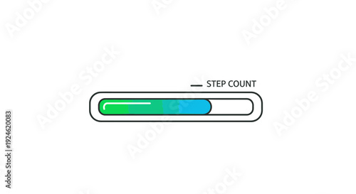 Step Count Progress Bar: Health, Fitness, Goal Achievement, and Motivation