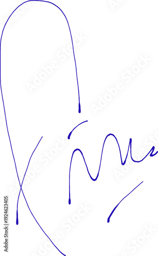 Abstract Blue Line Art on White Background Modern Decorative Design