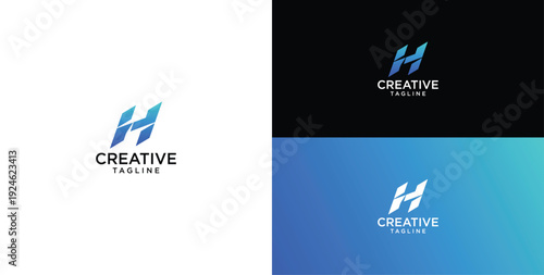 technology logo vector. H initial logo design