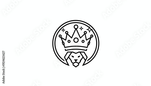Majestic Lion King Crown Logo Icon Vector Illustration