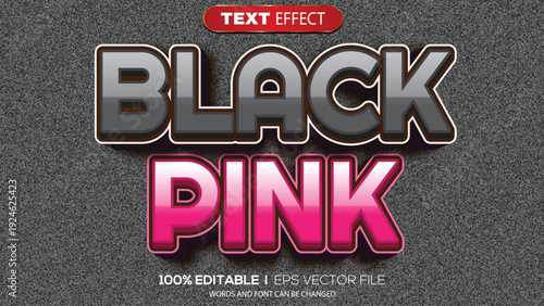 3d text effect black pink theme