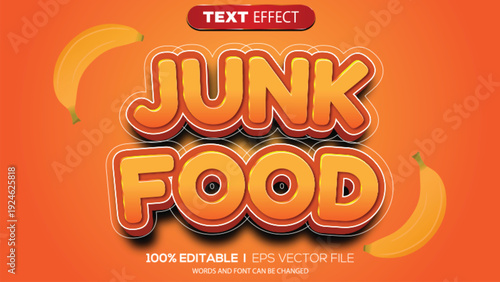 3d text effect junk food theme