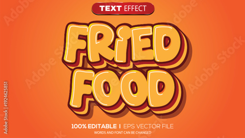3d text effect fried food theme