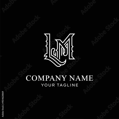 Monogram Logo Design Template with Letters.
