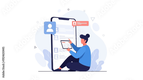 Person Using Smartphone for Social Media and Online Communication