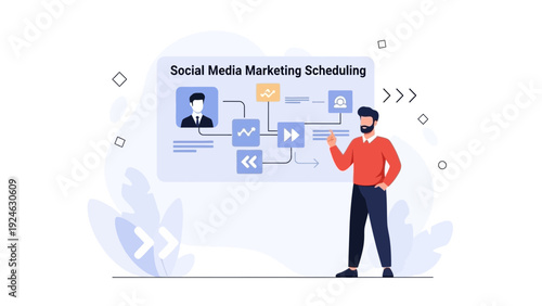 Social Media Marketing Scheduling Strategy Plan Concept