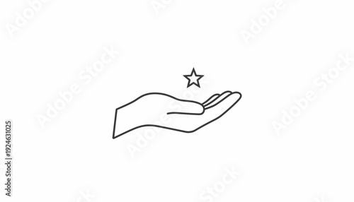 Hand Holding a Star Icon, Symbolizing Hope, Dreams, Success, and Achievement