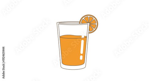 Fresh Orange Juice in a Glass with Orange Slice Garnish