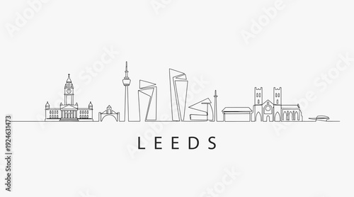 Flat Design one line without breaking the Leeds city.