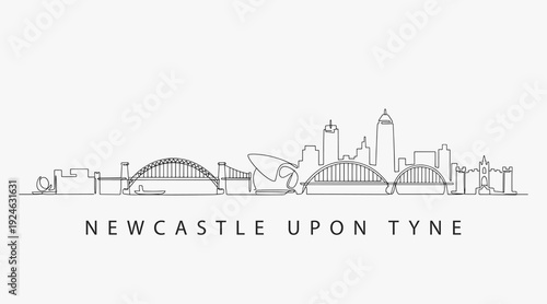 Flat Design one line without breaking the Newcastle city.